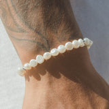 7mm Baroque Pearl Bracelet - White Gold - Cernucci