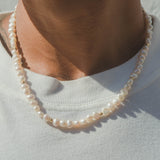 7mm Baroque Pearl Necklace - Gold - Cernucci