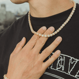 7mm Clustered Tennis Chain - Gold - Cernucci