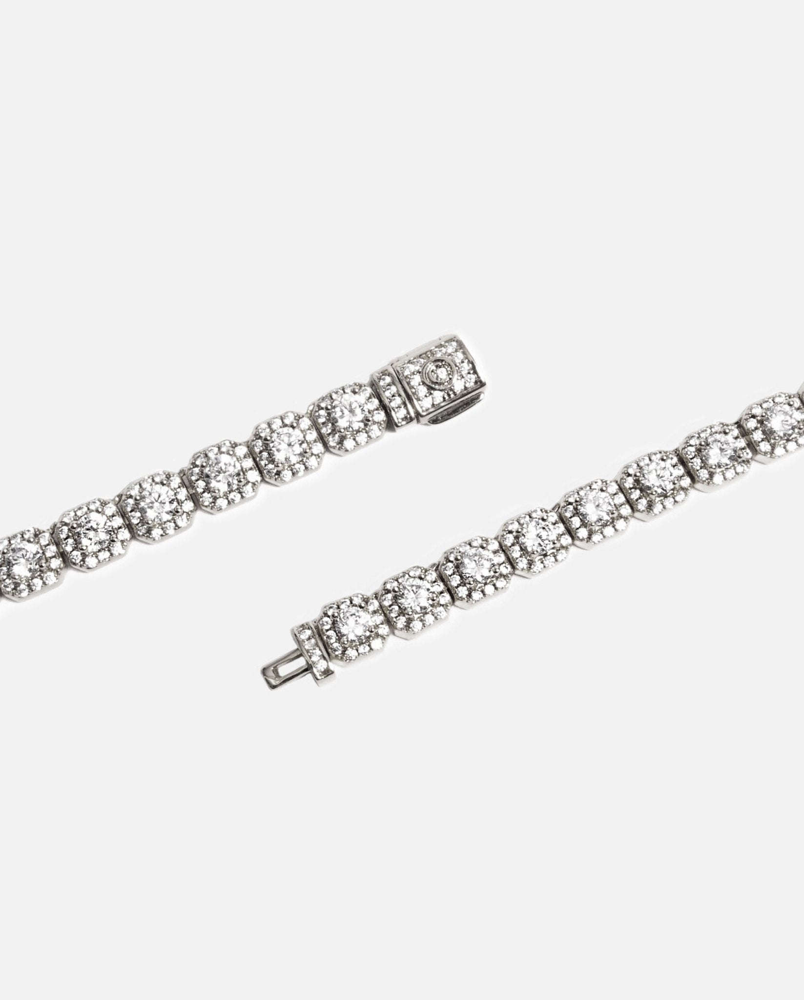 7mm Clustered Tennis Chain - White Gold - Cernucci