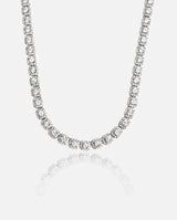 7mm Clustered Tennis Chain - White Gold - Cernucci