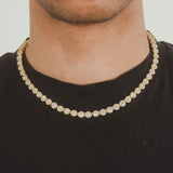 7mm Flower Tennis Chain - Gold - Cernucci