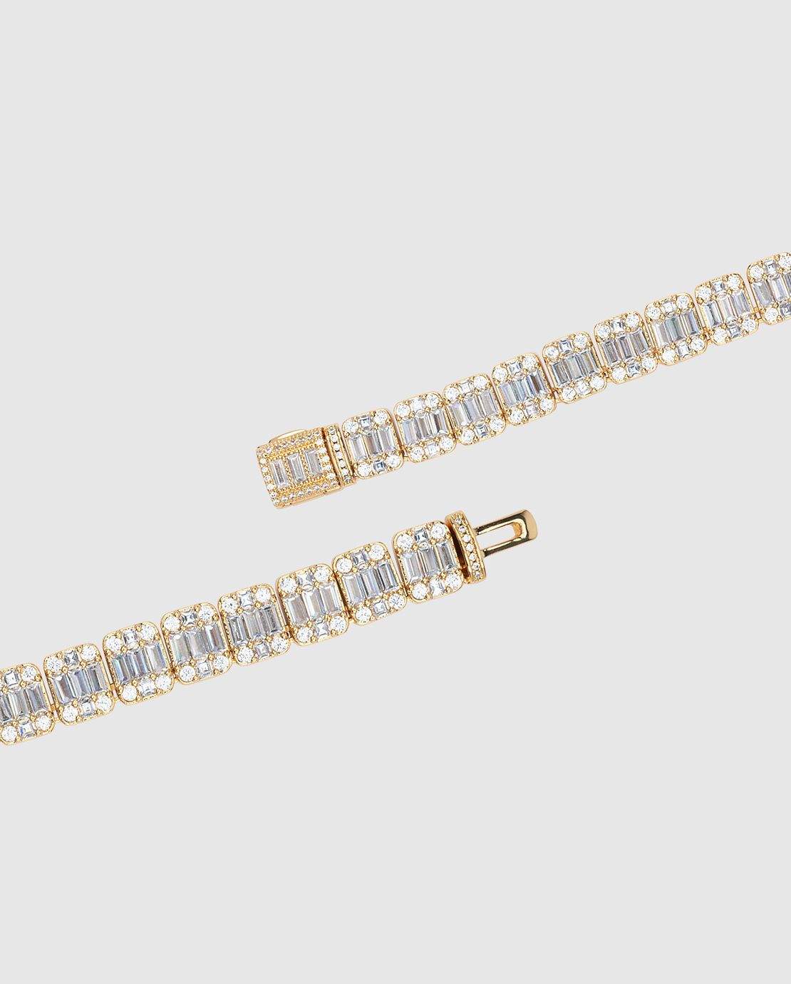 8mm Baguette Tennis Chain - Gold - Cernucci