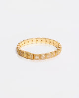 8mm Clustered Baguette Tennis Bracelet - Gold - Cernucci