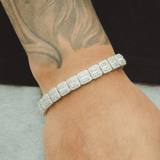 8mm Clustered Baguette Tennis Bracelet - White Gold - Cernucci