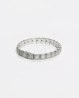 8mm Clustered Baguette Tennis Bracelet - White Gold - Cernucci