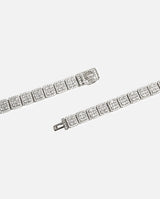 8mm Clustered Baguette Tennis Chain - White Gold - Cernucci