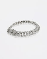 8mm Iced Cuban Link Bracelet - White Gold - Cernucci