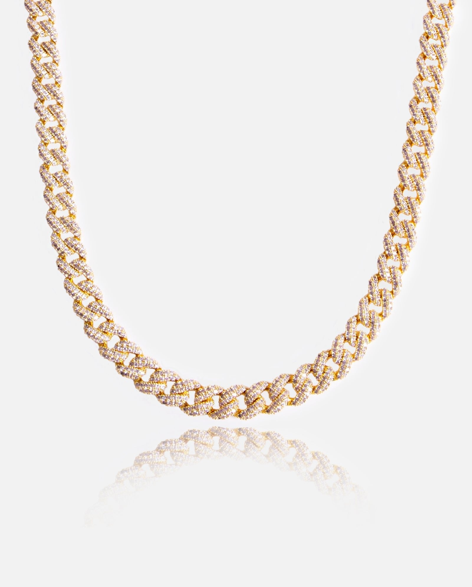 8mm Iced Cuban Link Chain - Gold - Cernucci