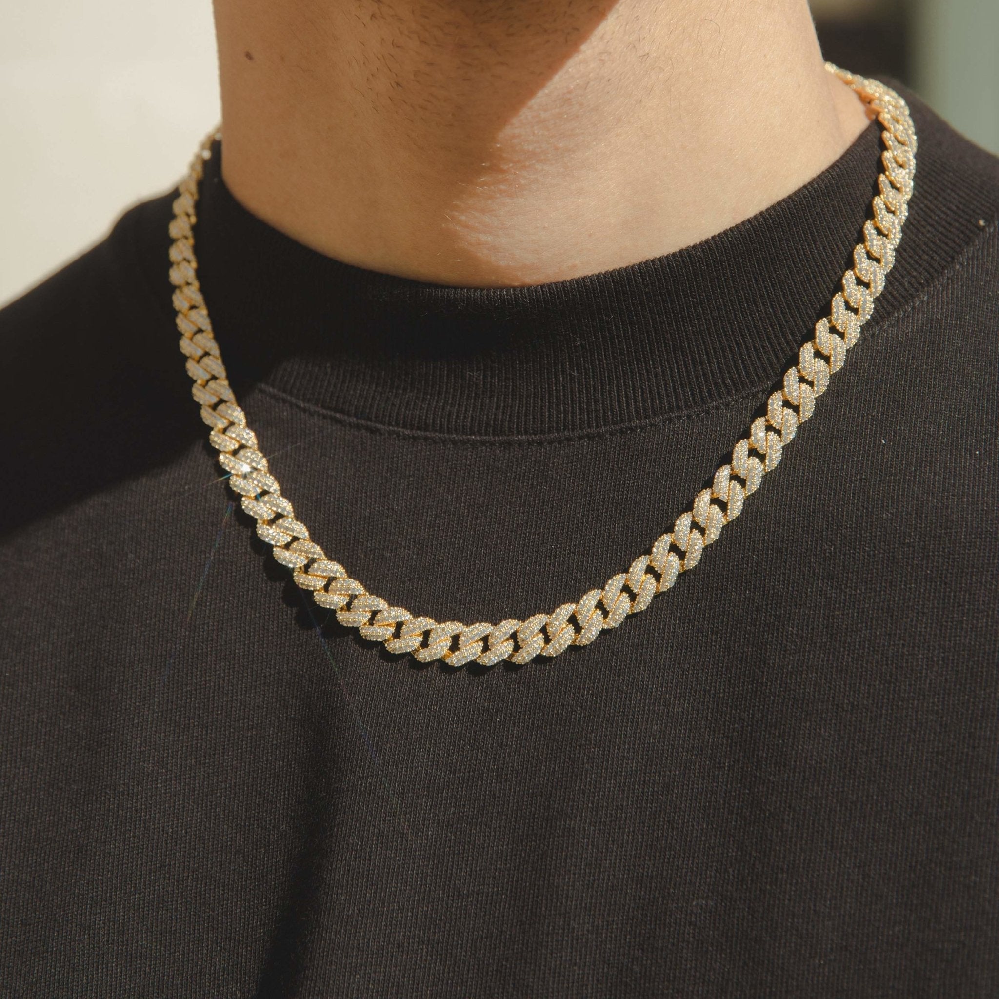 8mm Iced Cuban Link Chain - Gold - Cernucci