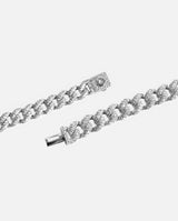 8mm Iced Cuban Link Chain - White Gold - Cernucci