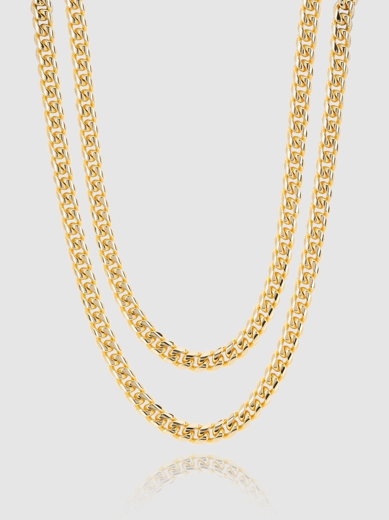 8mm Miami Cuban Chain Bundle - Gold - Cernucci