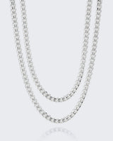 8mm Miami Cuban Chain Bundle - White Gold - Cernucci