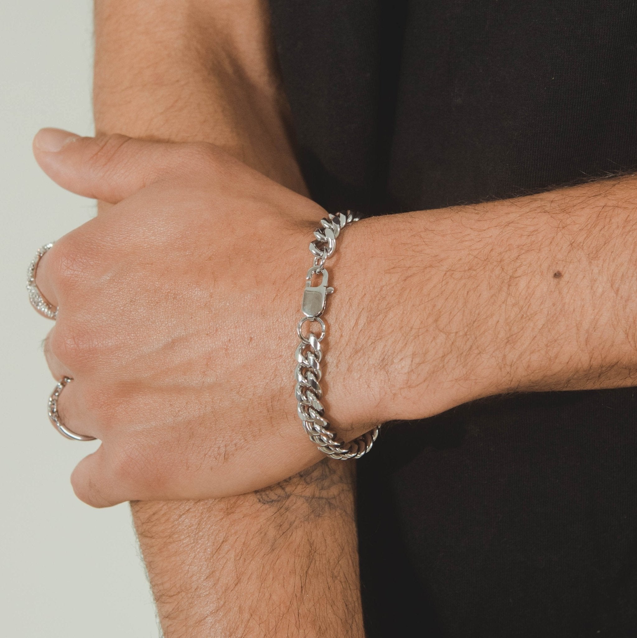 8mm Miami Cuban Link Bracelet - White Gold - Cernucci