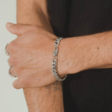 8mm Miami Cuban Link Bracelet - White Gold - Cernucci