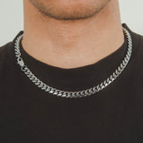 8mm Miami Cuban Link Chain - White Gold - Cernucci