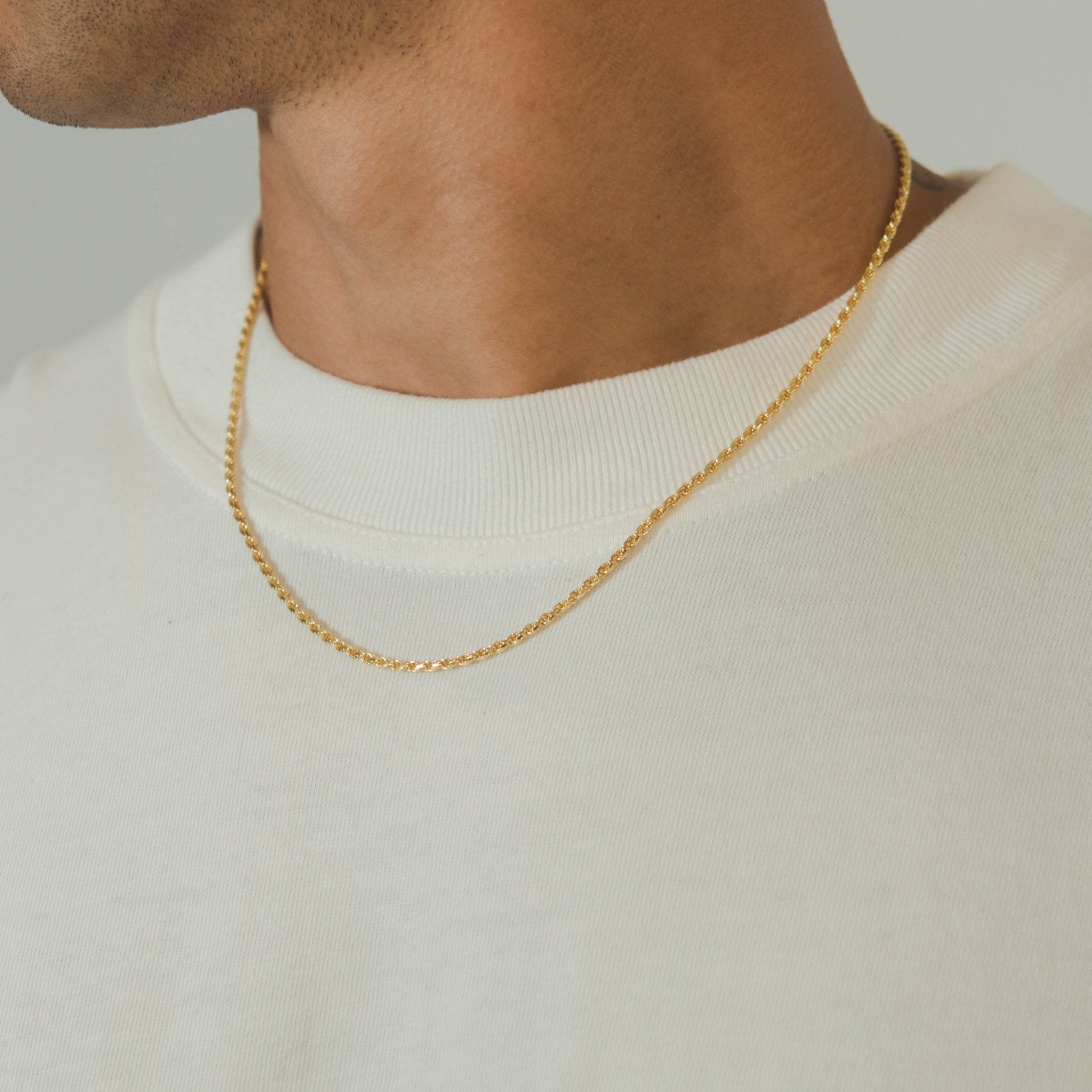 925 2mm Rope Chain - Gold - Cernucci