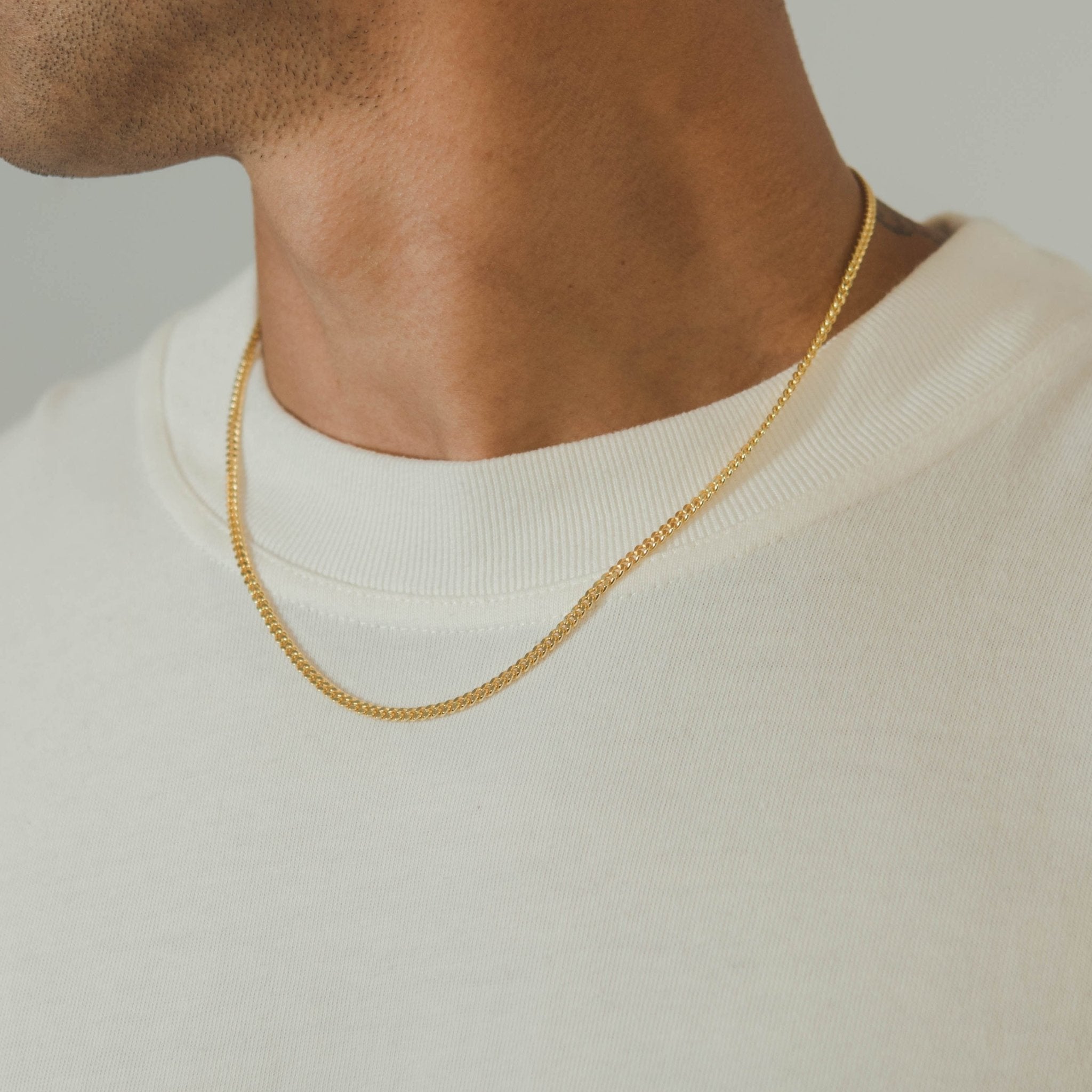 925 3mm Cuban Chain - Gold - Cernucci