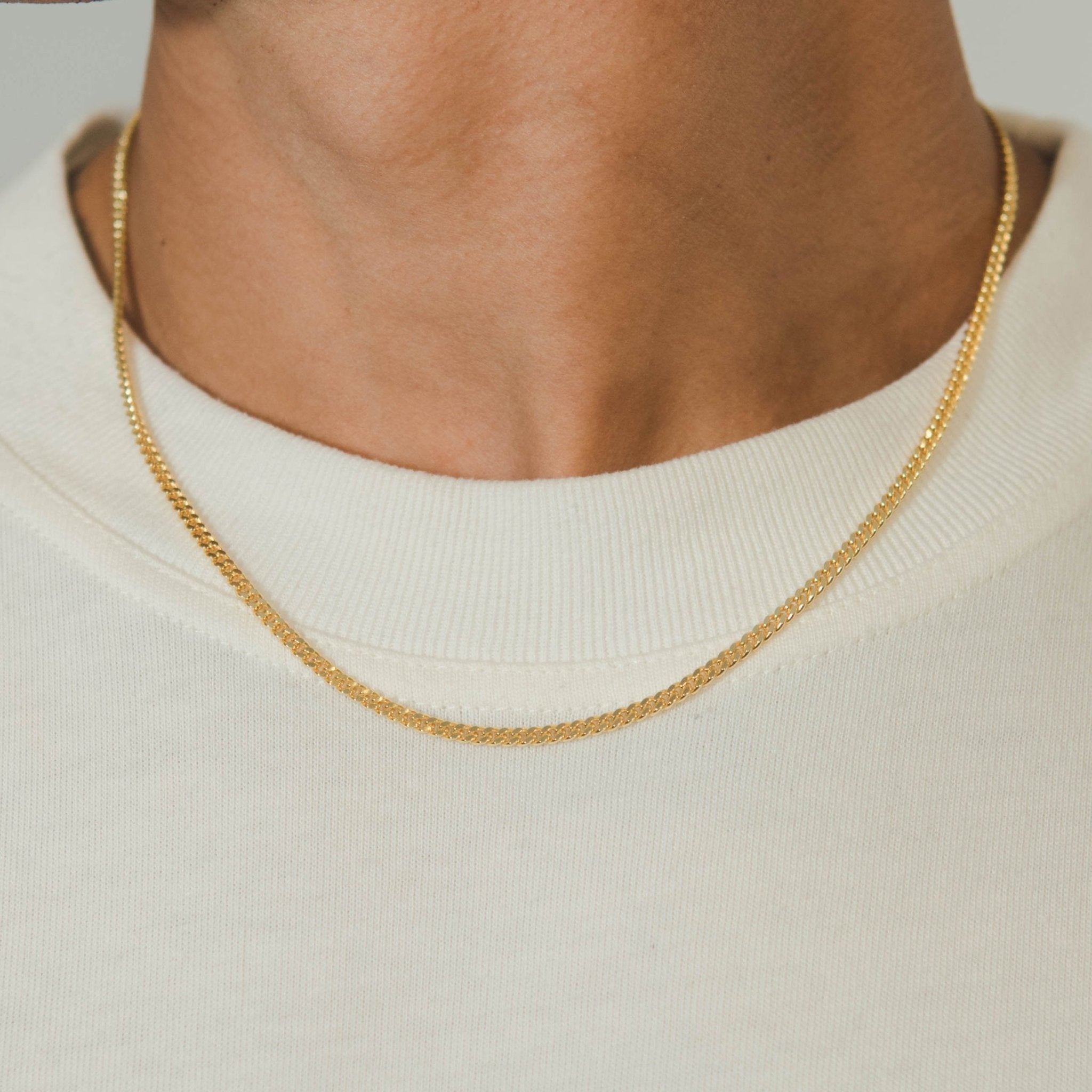 925 3mm Cuban Chain - Gold - Cernucci