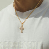 Iced Keltisches Kreuz Anhänger - Gold