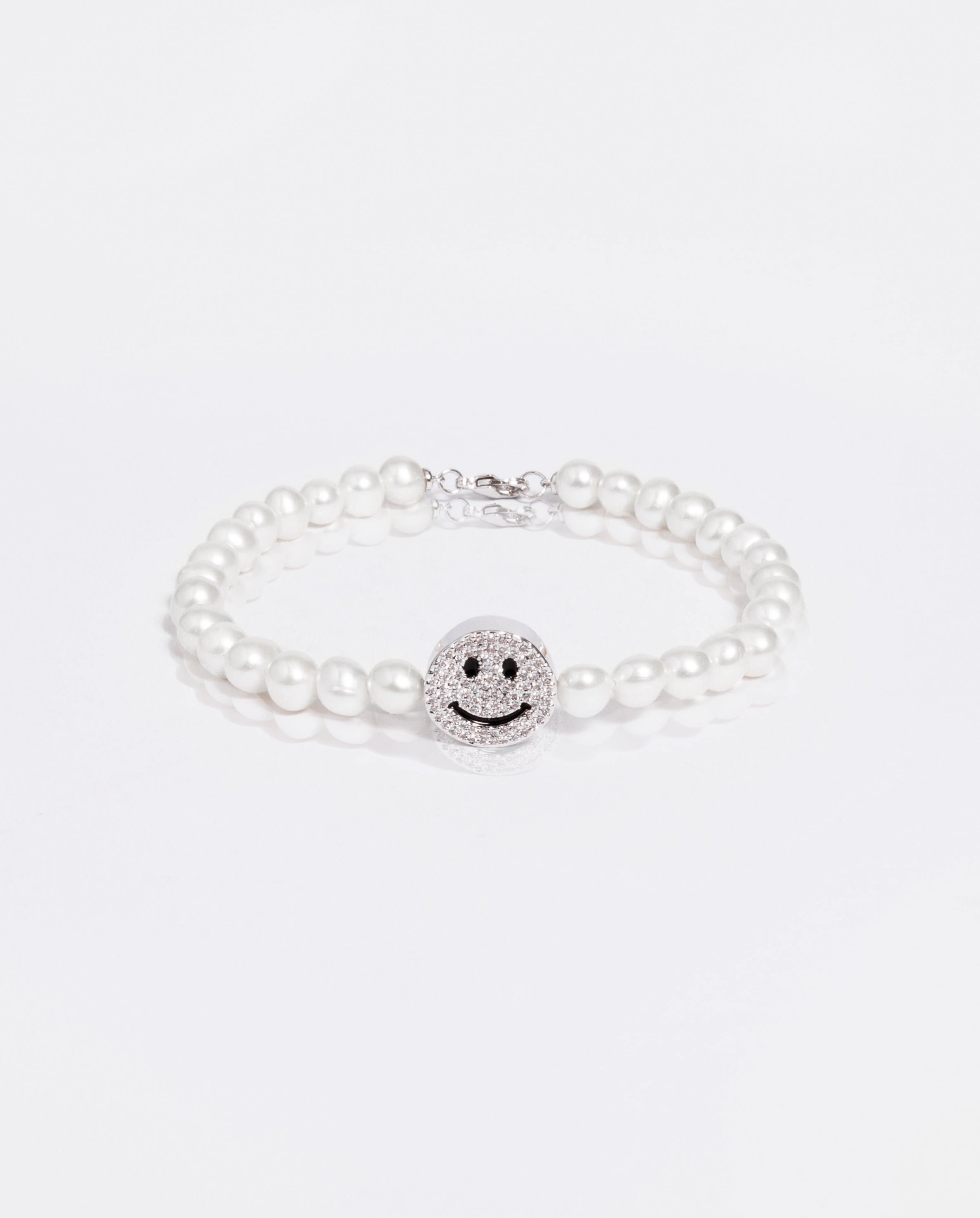 JM10 Iced Smiley Pearl Bracelet