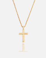 Iced Cross Pendant - Gold