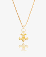 Iced Fleur Pendant - Gold