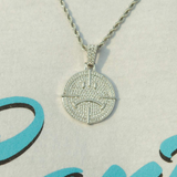 Iced Happy & Sad Pendant - White Gold-Cernucci-50-100,__tab1:happysadpendant,__tab2:chainsizeguide,gift100,gift50,material-18k-white-vermeil,material-whitegold,new,pendant,pendants-w-chains,whitegold-collection