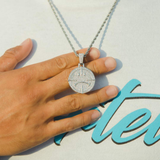 Iced Happy & Sad Pendant - White Gold-Cernucci-50-100,__tab1:happysadpendant,__tab2:chainsizeguide,gift100,gift50,material-18k-white-vermeil,material-whitegold,new,pendant,pendants-w-chains,whitegold-collection