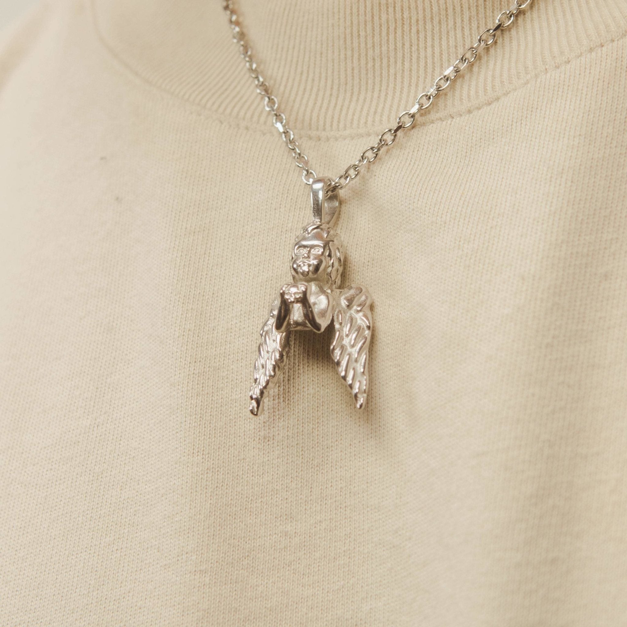 Angel Wish Pendant - White Gold - Cernucci