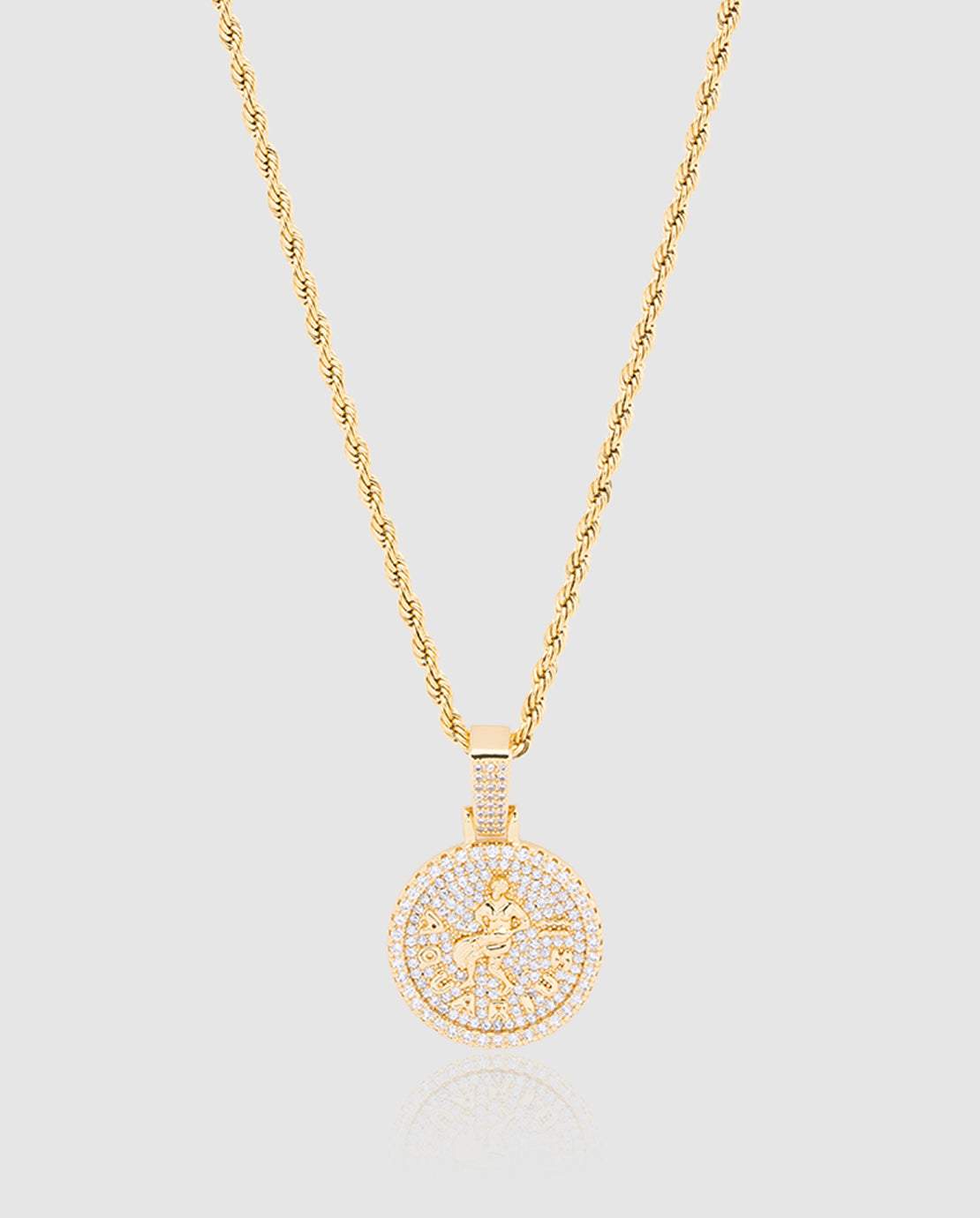 Aquarius Zodiac Pendant - Gold - Cernucci