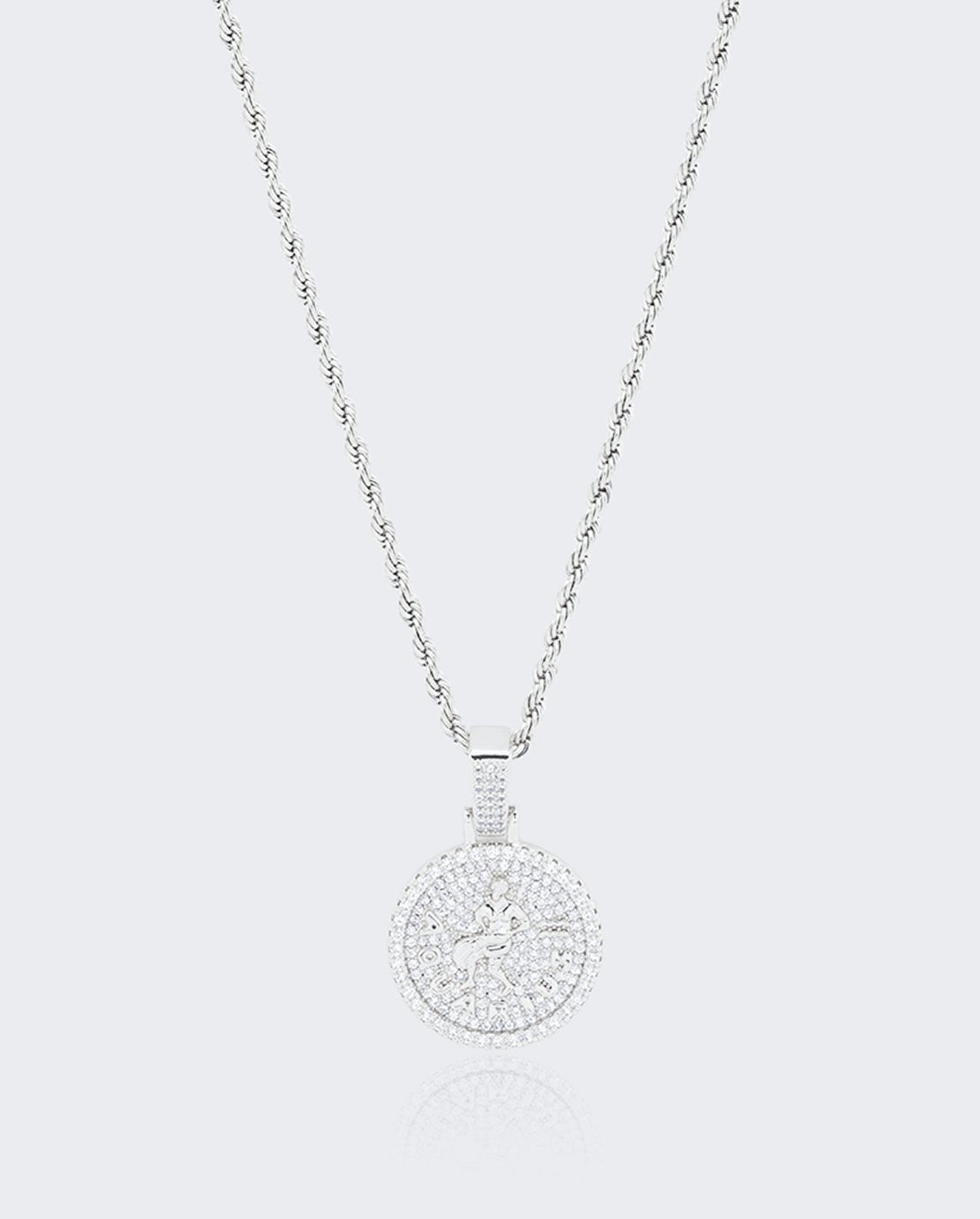 Aquarius Zodiac Pendant - White Gold - Cernucci