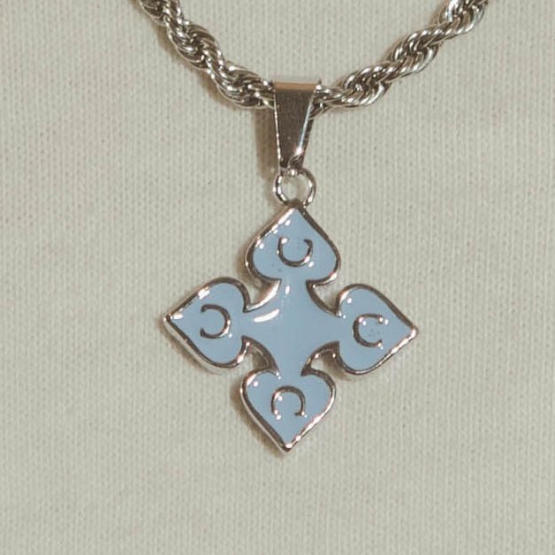 Baby Blue Spade Pendant - White Gold - Cernucci