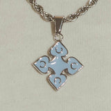 Baby Blue Spade Pendant - White Gold - Cernucci