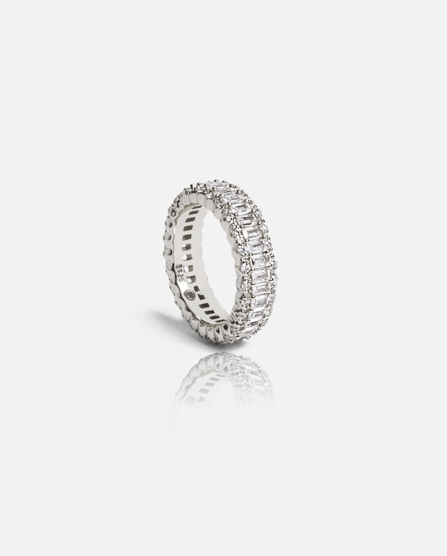 Baguette Band Ring - White Gold - Cernucci