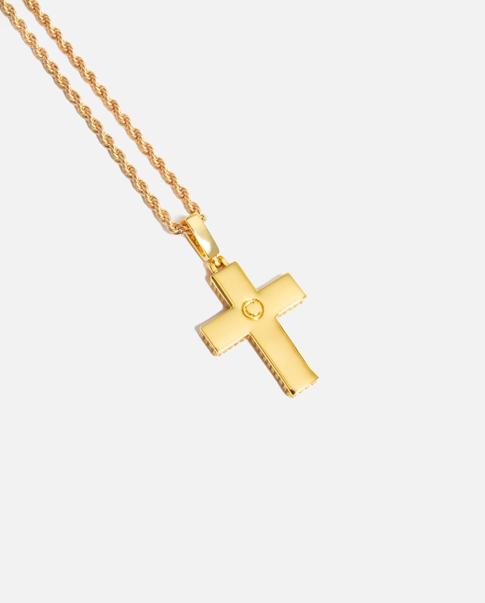 Baguette Cross Pendant - Gold - Cernucci