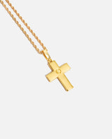 Baguette Cross Pendant - Gold - Cernucci