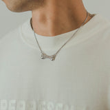 Beware Bone Necklace - White Gold - Cernucci