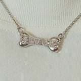 Beware Bone Necklace - White Gold - Cernucci