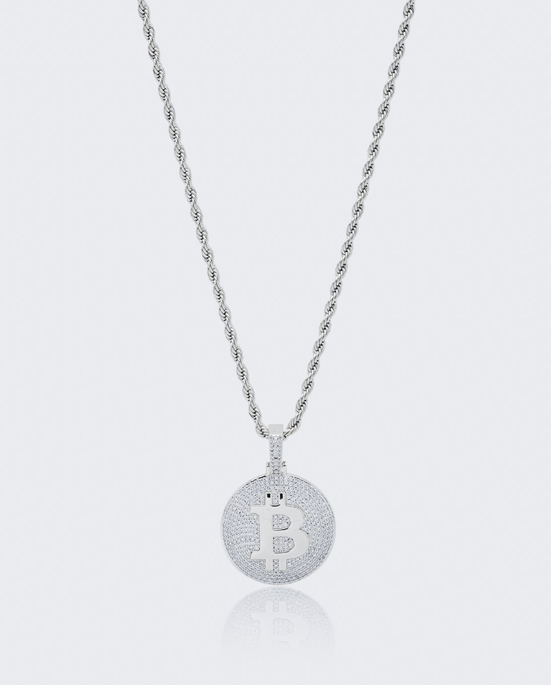 Bitcoin Pendant - White Gold - Cernucci