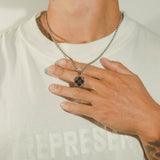 Black Royal Cross Pendant - White Gold - Cernucci