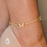 Butterfly Anklet - Gold - Cernucci