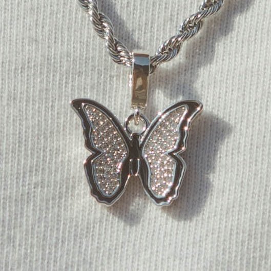 Butterfly Pendant - White Gold - Cernucci