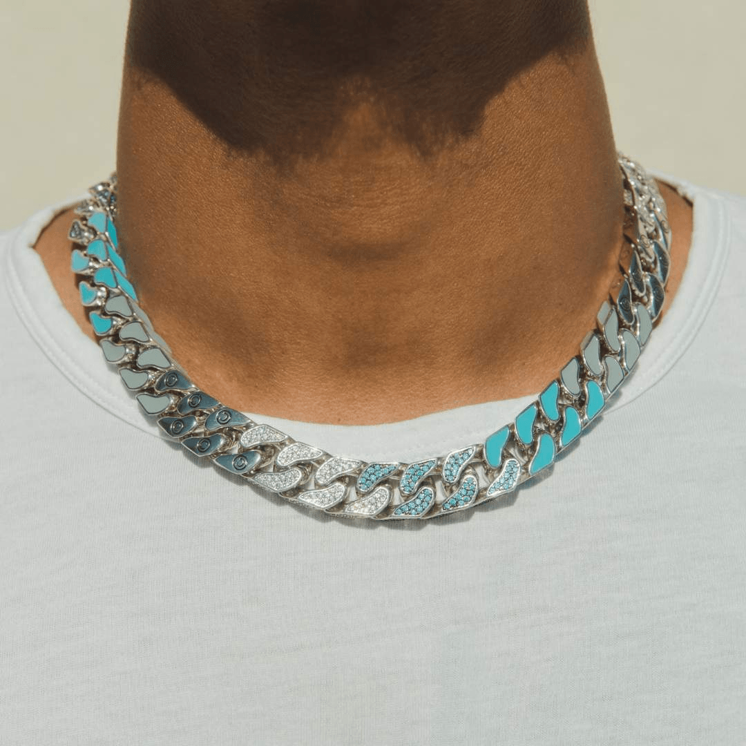 Cernucci Cuban Link Chain - Blue - Cernucci