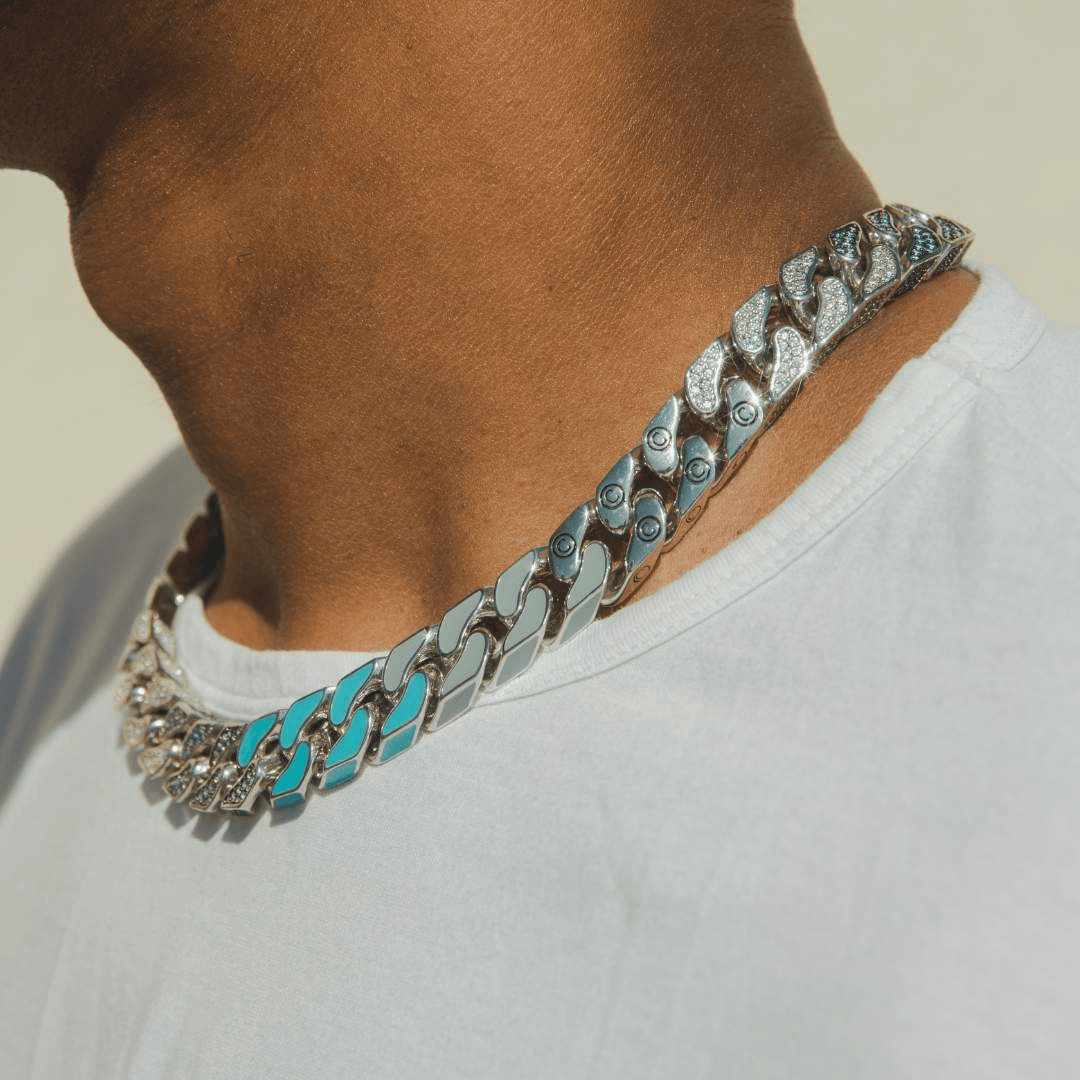 Cernucci Cuban Link Chain - Blue - Cernucci