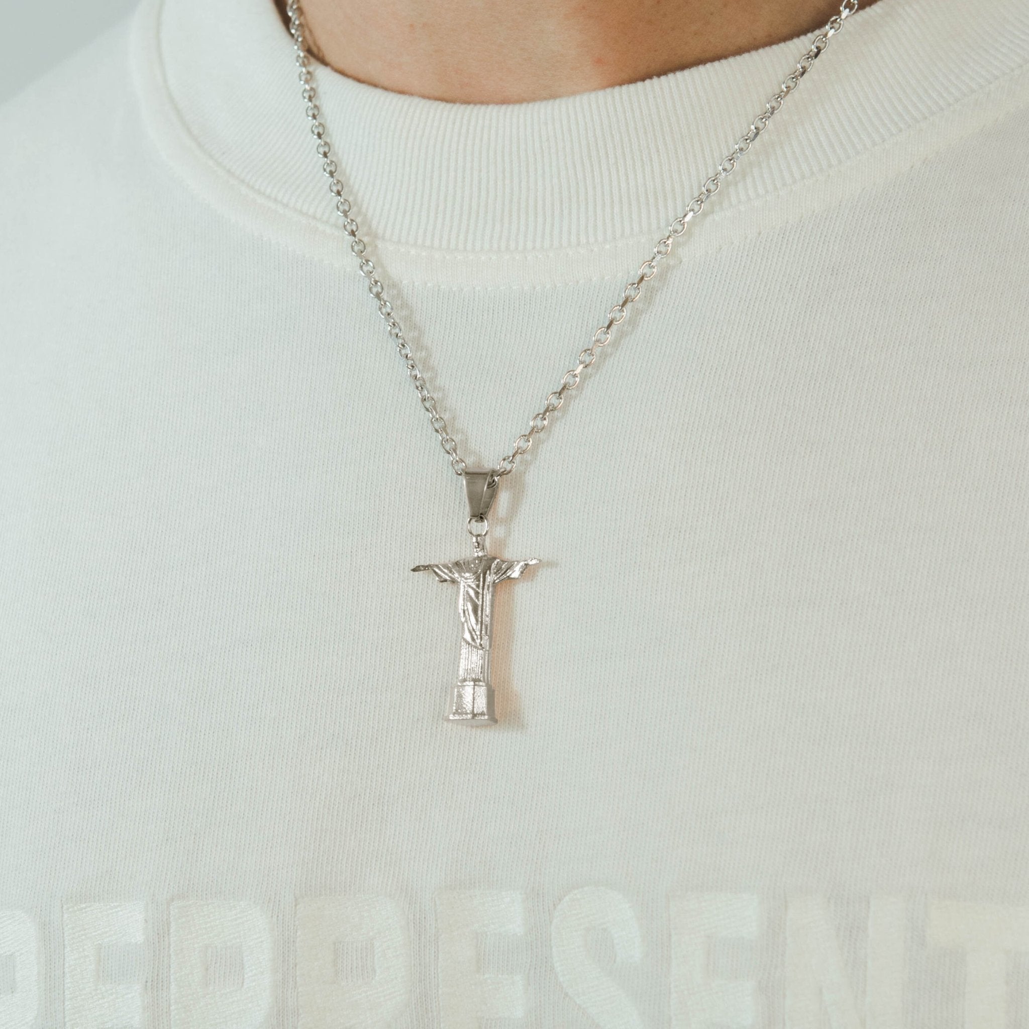 Christ the Redeemer Pendant - White Gold - Cernucci