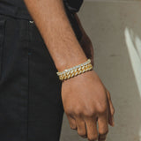 Cuban Link + Tennis Bracelet Bundle - Gold - Cernucci