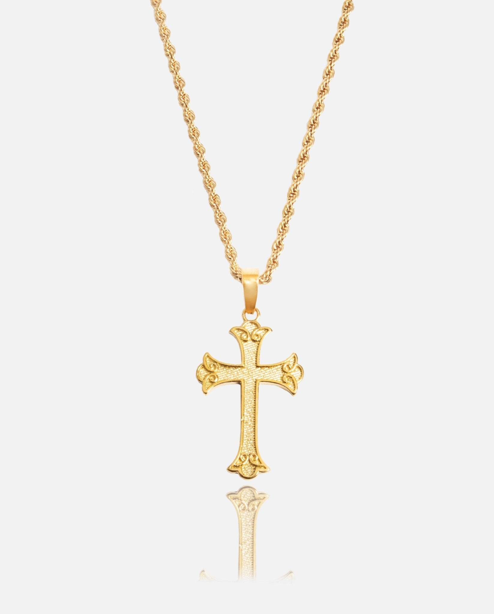 Curved Cross Pendant - Gold - Cernucci