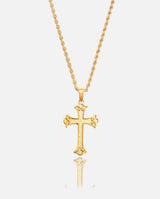 Curved Cross Pendant - Gold - Cernucci