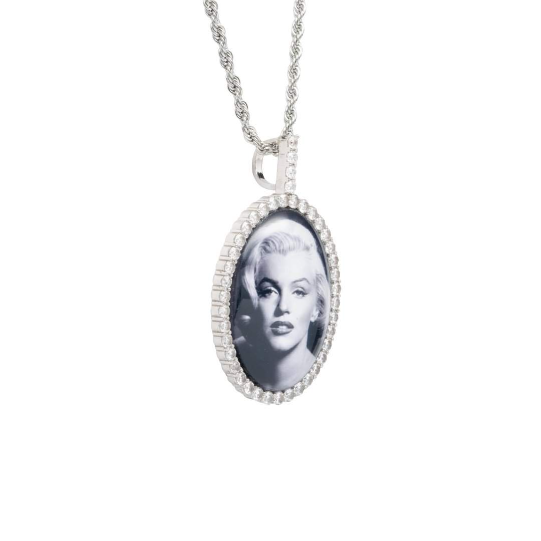 Custom 3D Photo Pendant - White Gold - Cernucci